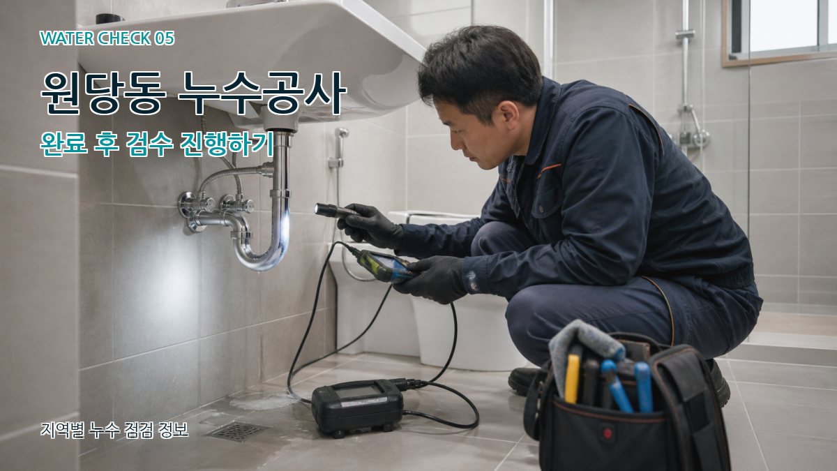 원당동 누수공사 완료 후 검수 진행하기