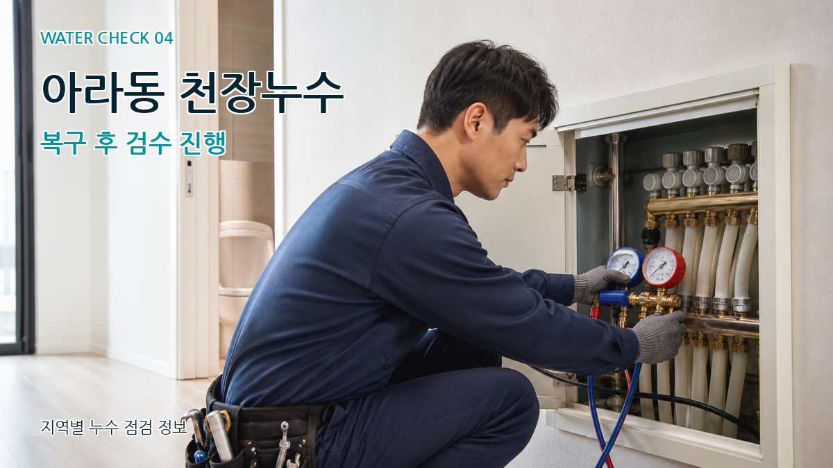 아라동 천장누수 복구 후 검수 진행