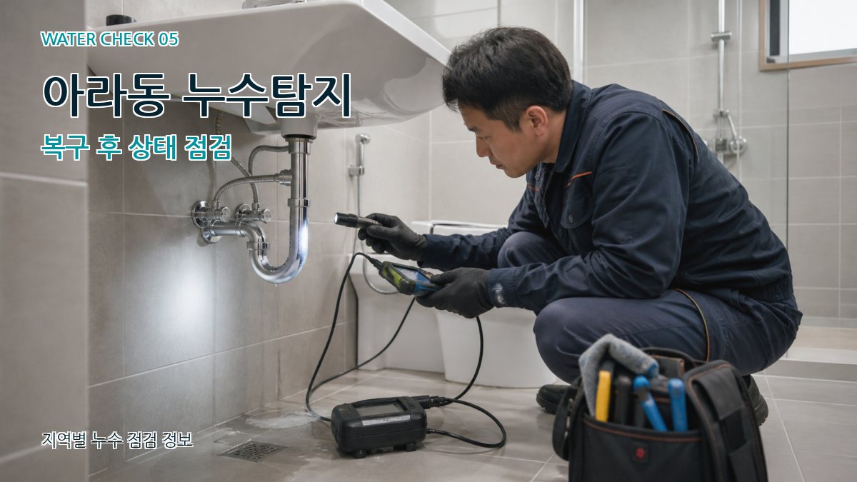 아라동 누수탐지 복구 후 상태 점검