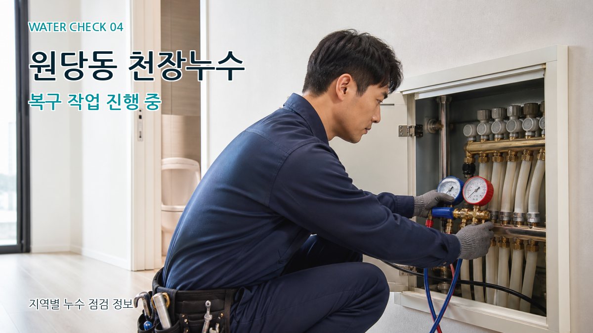 원당동 천장누수 복구 작업 진행 중